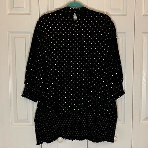 June Vie Black and Gold Polka Dot 3/4 Sleeve with Smocked details Size 24W